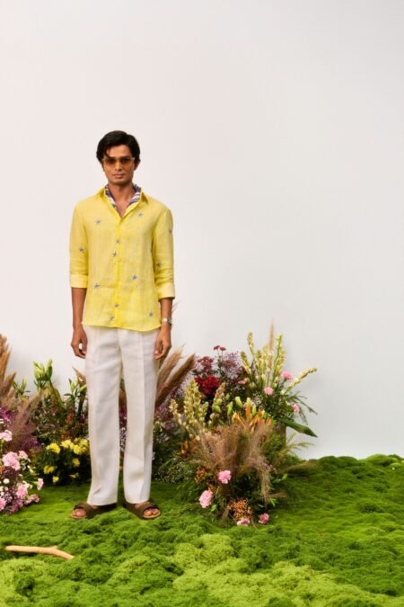yellow-abstract-linen-shirt