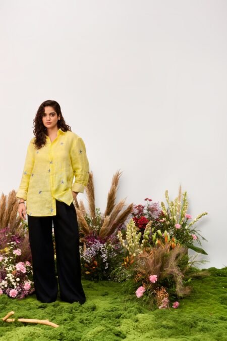 yellow-stripes-starfish-print-linen-shirt