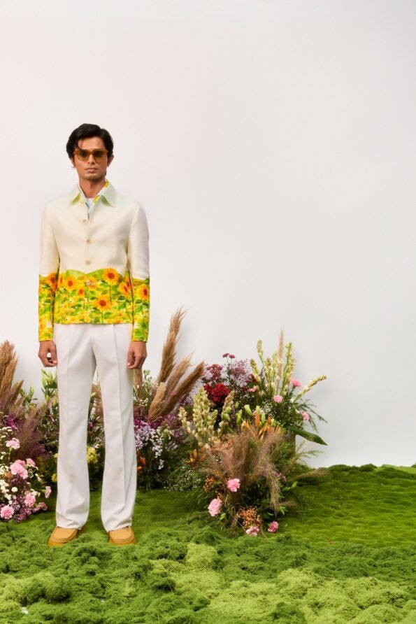 Sunflower field Linen jacket