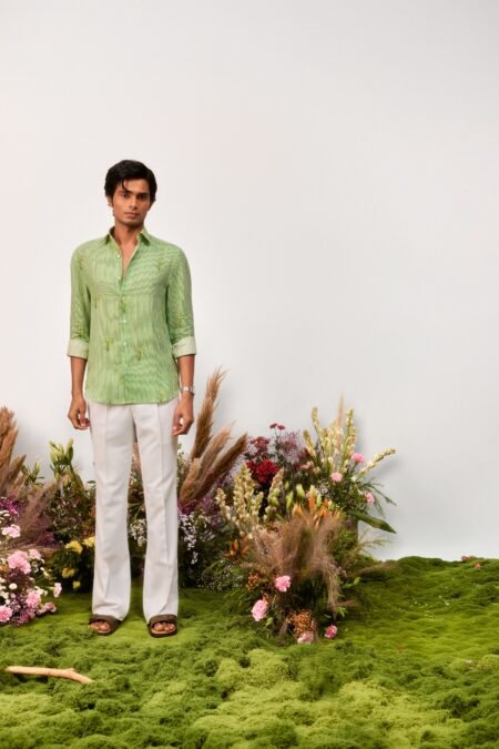 green-stripes-bamboo-print-linen-shirt