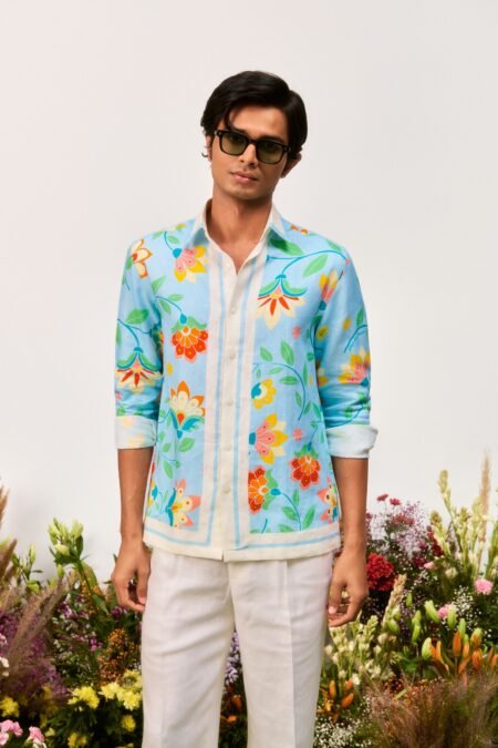 blue-floral-linen-shirt